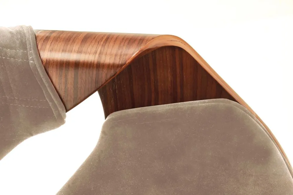 Krzesło tapicerowane K396 VELVET beżowe/orzech ze sklejki I sklep meblowy MIRAT.