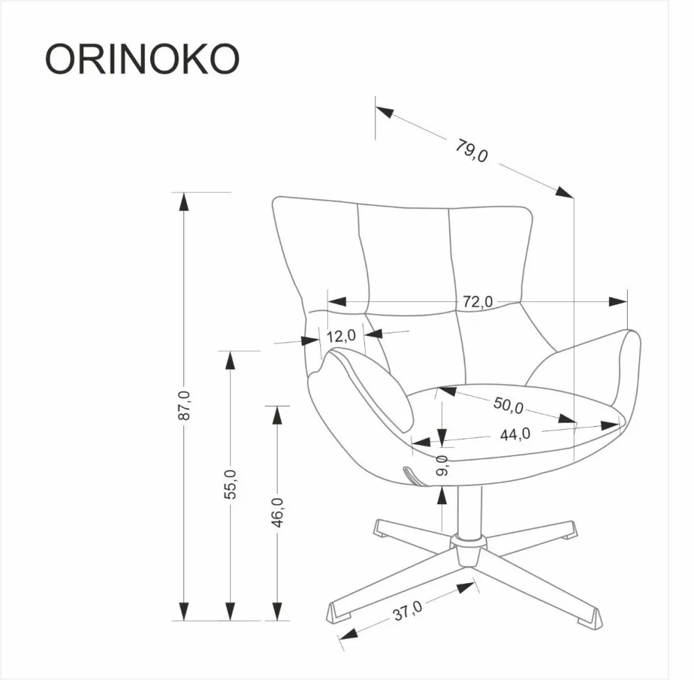 Fotel tapicerowany ORINOKO szary obracany do salonu I sklep meblowy MIRAT.