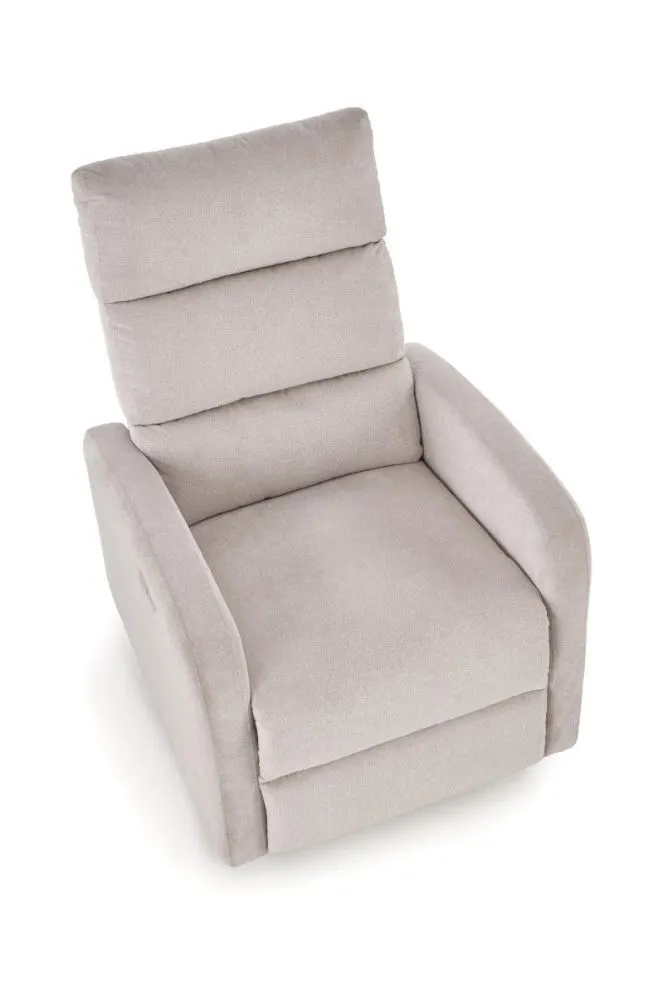 Komfortowy fotel rozkładany CARINIO jasny beżowy z masażem I sklep meblowy MIRAT.