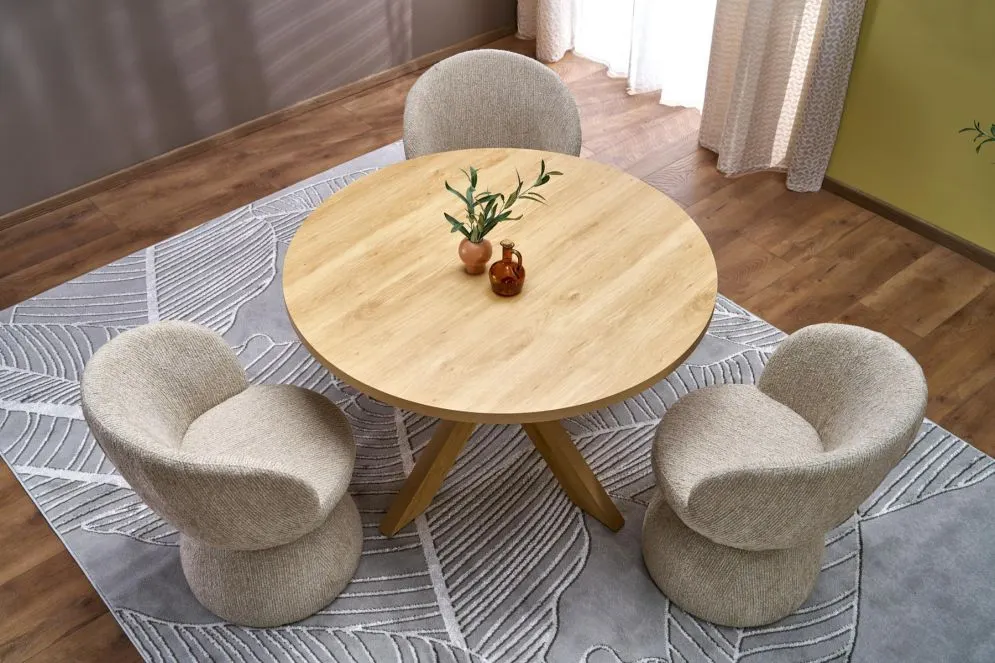 Stół okrągły MORUS 105x105 dąb naturalny do kuchni I sklep meblowy MIRAT. styl SKANDYNAWSKI