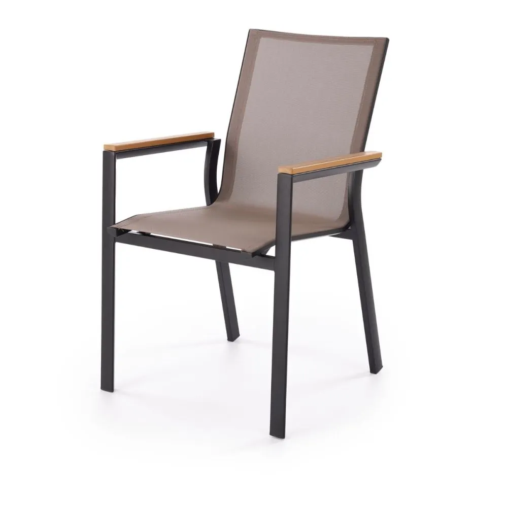 Krzesło ogrodowe FIERRO szare/czarne z siatki I sklep meblowy MIRAT.