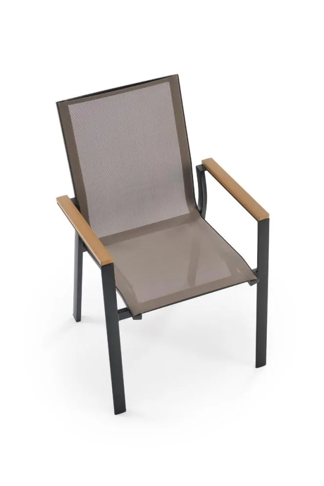 Krzesło ogrodowe FIERRO szare/czarne z siatki I sklep meblowy MIRAT.