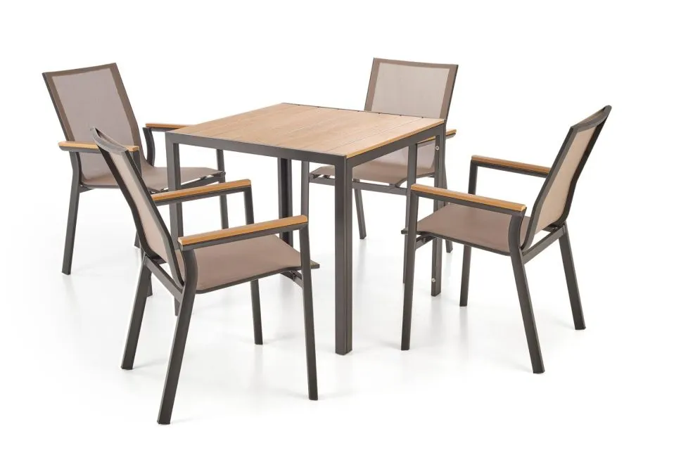 Krzesło ogrodowe FIERRO szare/czarne z siatki I sklep meblowy MIRAT.