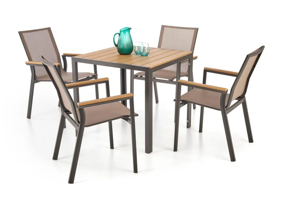 Krzesło ogrodowe FIERRO szare/czarne z siatki I sklep meblowy MIRAT.