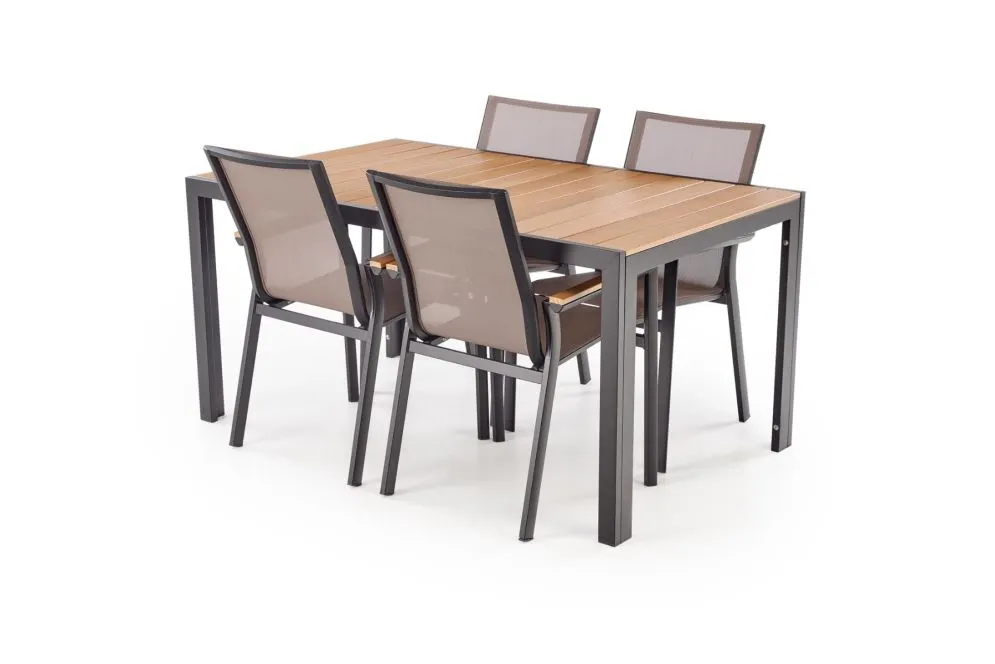 Krzesło ogrodowe FIERRO szare/czarne z siatki I sklep meblowy MIRAT.