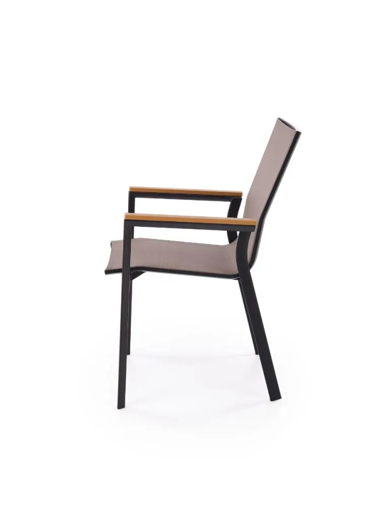 Krzesło ogrodowe FIERRO szare/czarne z siatki I sklep meblowy MIRAT.