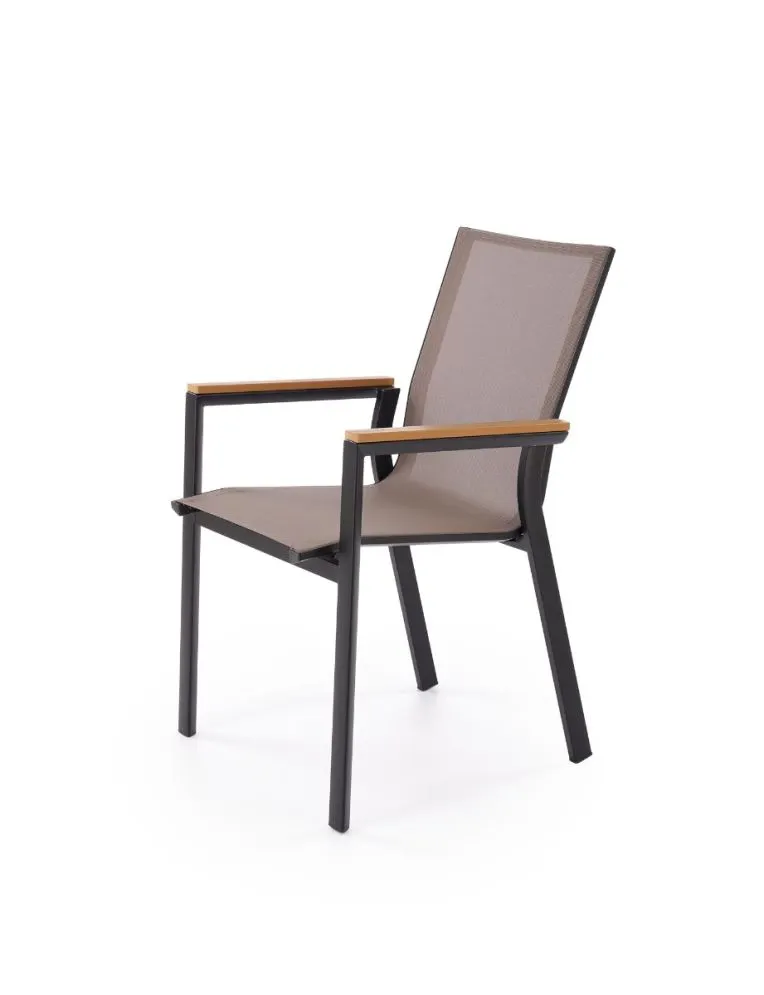 Krzesło ogrodowe FIERRO szare/czarne z siatki I sklep meblowy MIRAT.