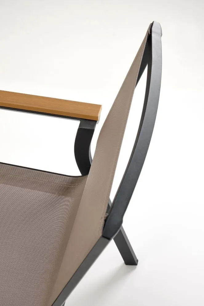 Krzesło ogrodowe FIERRO szare/czarne z siatki I sklep meblowy MIRAT.