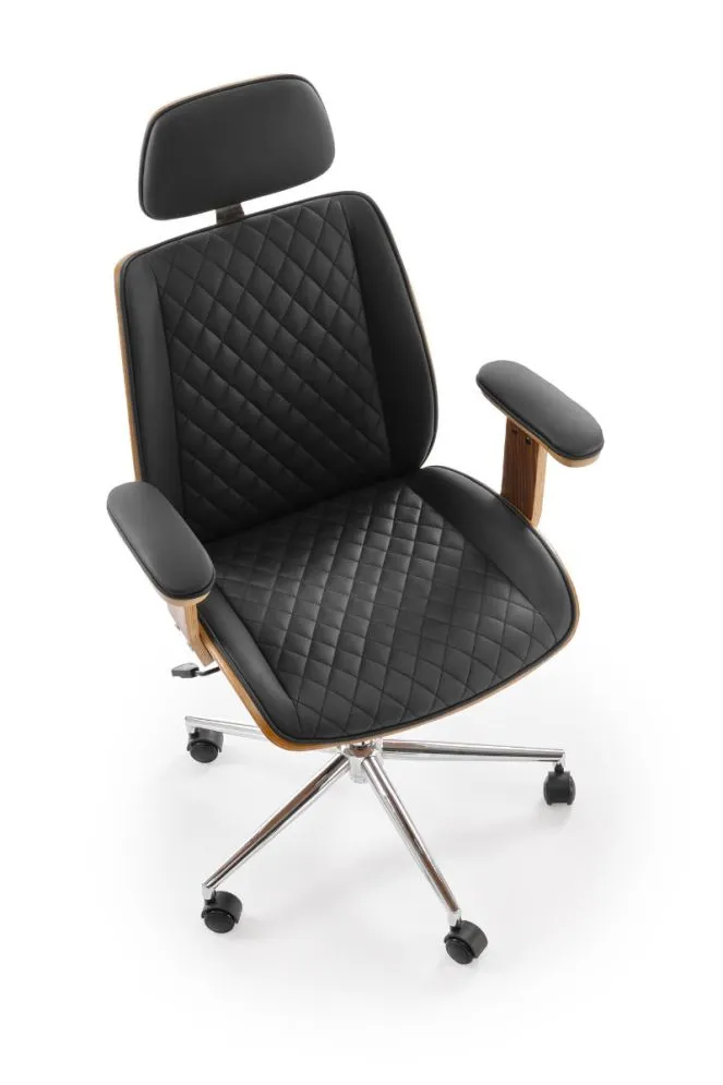 Fotel biurowy TIMBER czarny/orzechowy elegancki I sklep meblowy MIRAT.