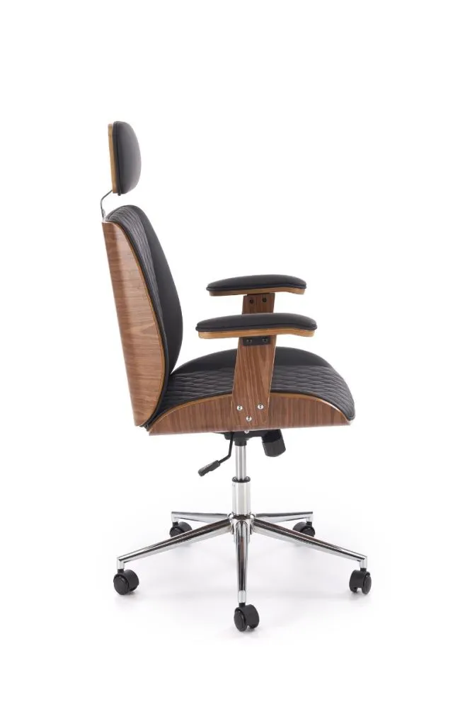 Fotel biurowy TIMBER czarny/orzechowy elegancki I sklep meblowy MIRAT.