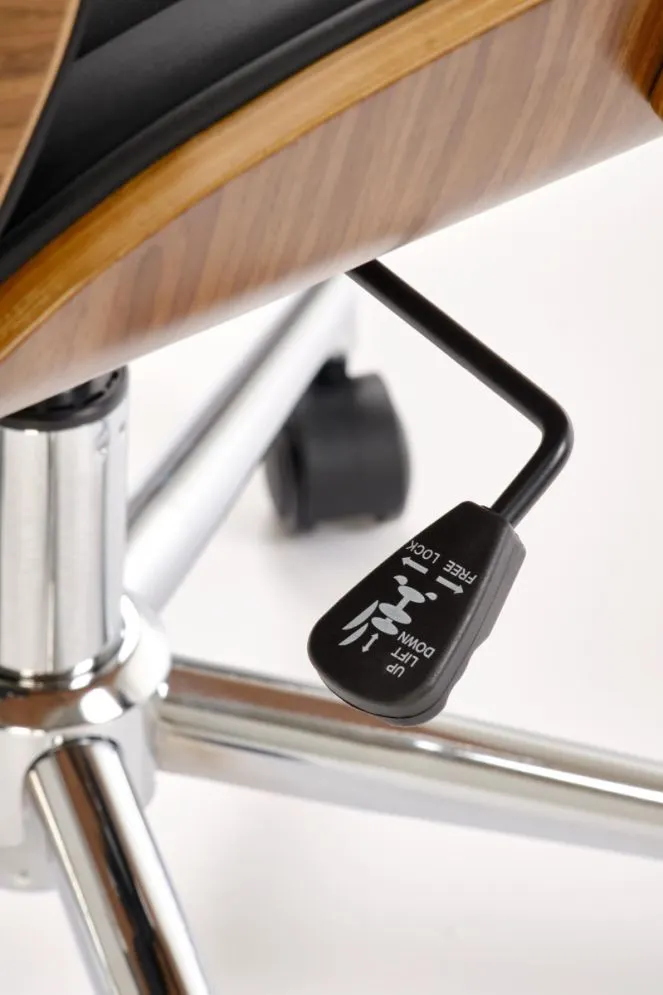 Fotel biurowy TIMBER czarny/orzechowy elegancki I sklep meblowy MIRAT.