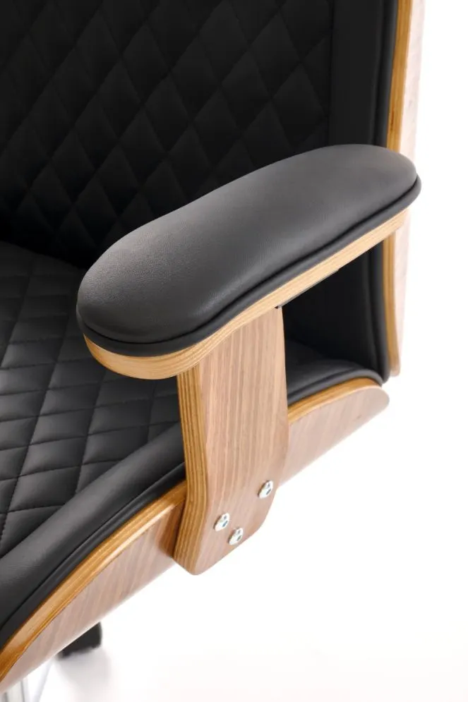 Fotel biurowy TIMBER czarny/orzechowy elegancki I sklep meblowy MIRAT.