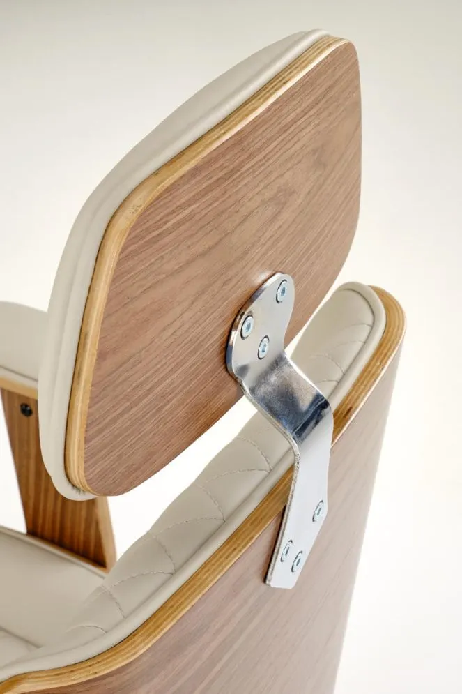 Fotel biurowy TIMBER beżowy/orzechowy z podłokietnikami I sklep meblowy MIRAT.