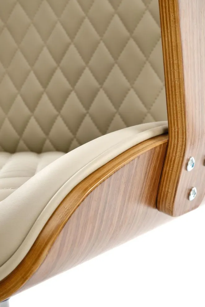 Fotel biurowy TIMBER beżowy/orzechowy z podłokietnikami I sklep meblowy MIRAT.