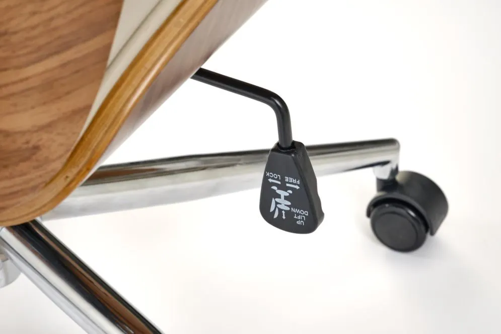 Fotel biurowy TIMBER beżowy/orzechowy z podłokietnikami I sklep meblowy MIRAT.