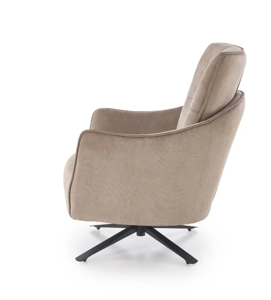 Fotel do salonu SCAMPI cappuccino obrotowy w loftowym stylu I sklep meblowy MIRAT.