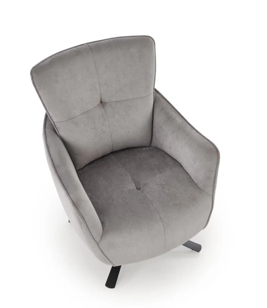 Głęboki fotel do salonu SCAMPI szary obrotowy I sklep meblowy MIRAT.