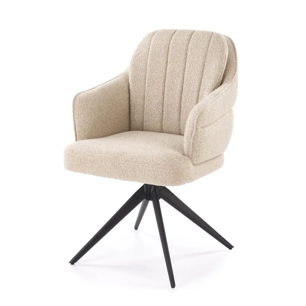 Krzesło tapicerowane K570 beżowe obracane do jadalni I sklep meblowy MIRAT.