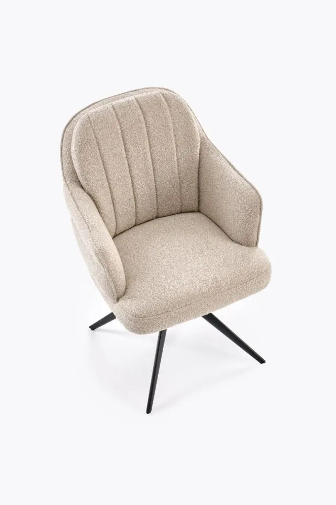 Krzesło tapicerowane K570 beżowe obracane do jadalni I sklep meblowy MIRAT.