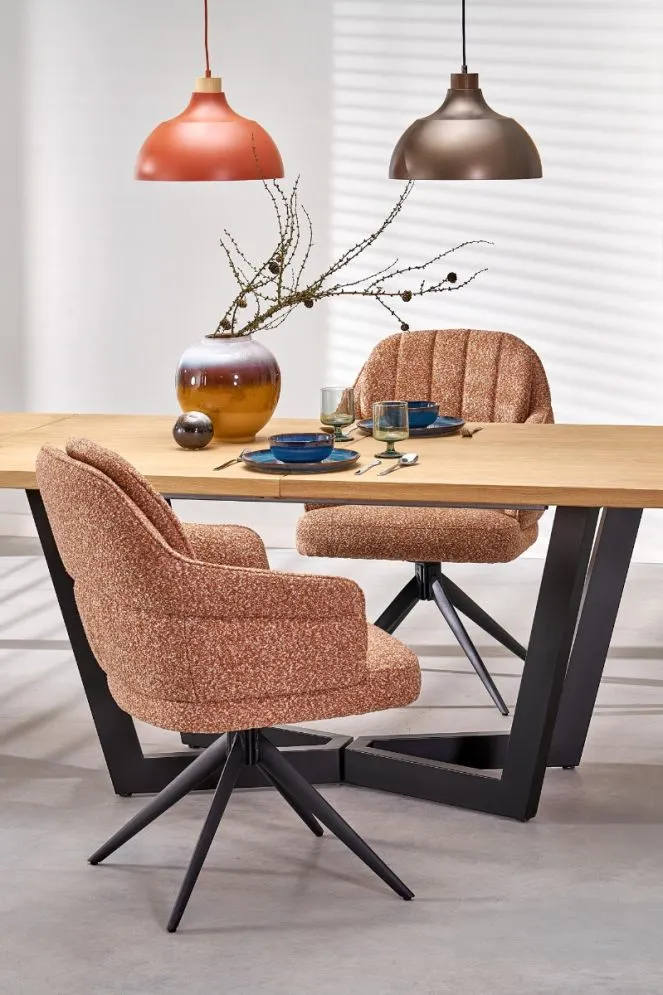 Krzesło tapicerowane K570 cynamonowe obracane 180° I sklep meblowy MIRAT.