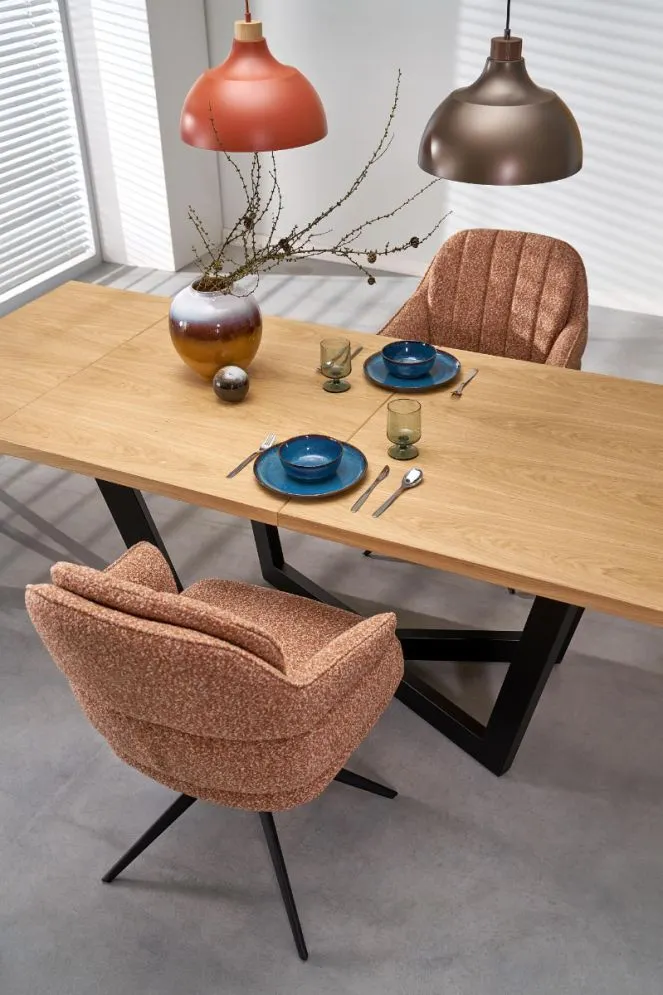 Krzesło tapicerowane K570 cynamonowe obracane 180° I sklep meblowy MIRAT.