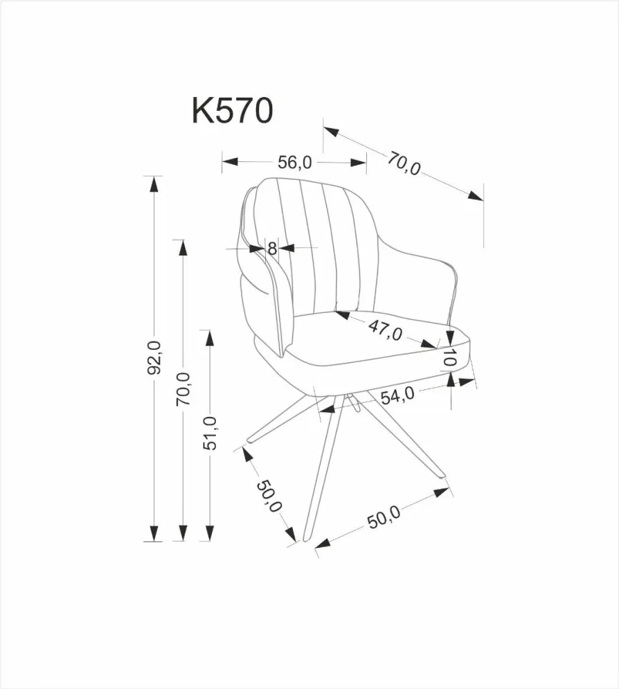 Krzesło tapicerowane K570 cynamonowe obracane 180° I sklep meblowy MIRAT.