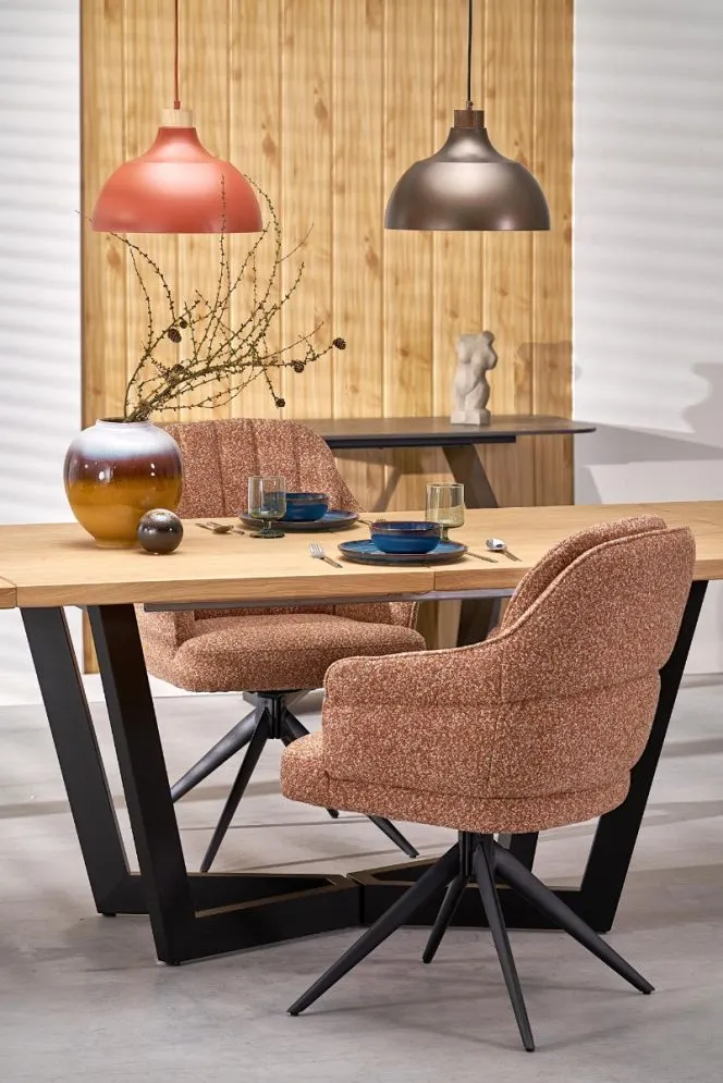 Krzesło tapicerowane K570 cynamonowe obracane 180° I sklep meblowy MIRAT.