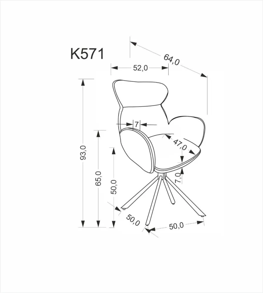 Krzesło tapicerowane K571 cynamonowe obracane loftowe I sklep meblowy MIRAT. styl LOFT