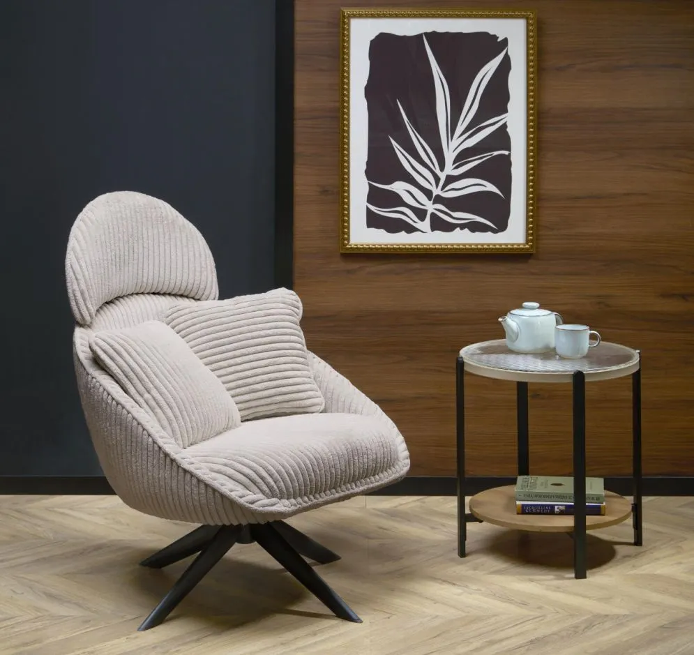 Fotel tapicerowany MERRY 2 cappuccino obracany z zagłówkiem I sklep meblowy MIRAT.