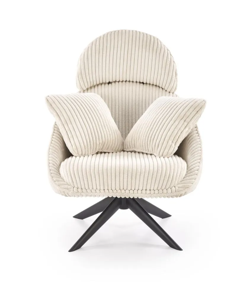 Fotel tapicerowany MERRY 2 kremowy obracany 360° I sklep meblowy MIRAT.