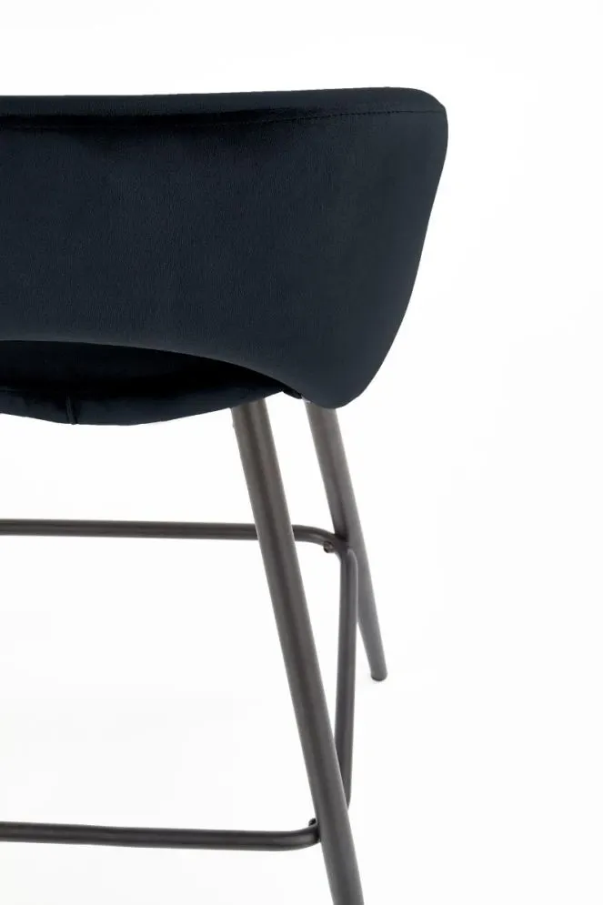 Hoker barowy H96 VELVET czarny welurowy I sklep meblowy MIRAT. styl LOFT