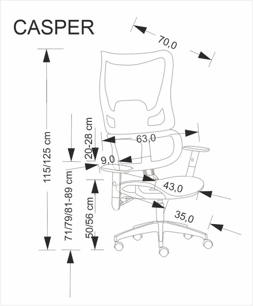 Fotel biurowy CASPER czarny I sklep meblowy MIRAT.