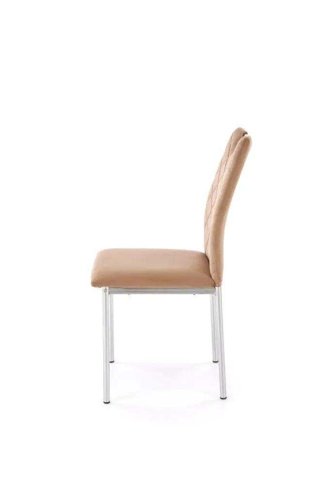 Krzesło tapicerowane K578 VELVET beżowe pikowane I sklep meblowy MIRAT. styl GLAMOUR