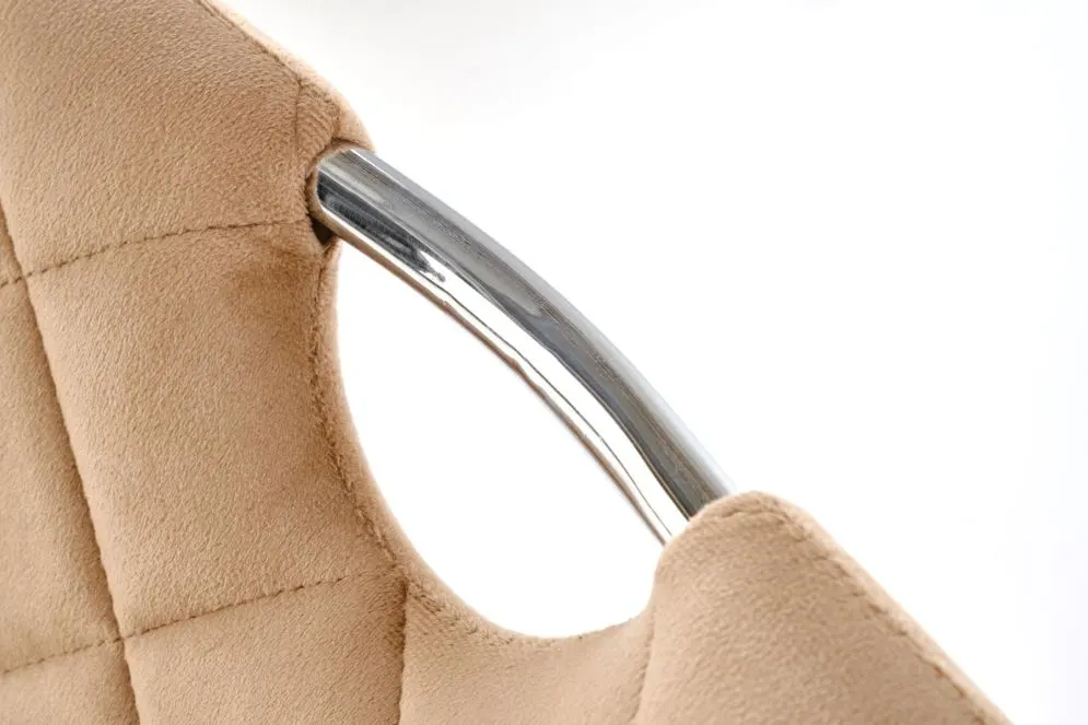 Krzesło tapicerowane K578 VELVET beżowe pikowane I sklep meblowy MIRAT. styl GLAMOUR