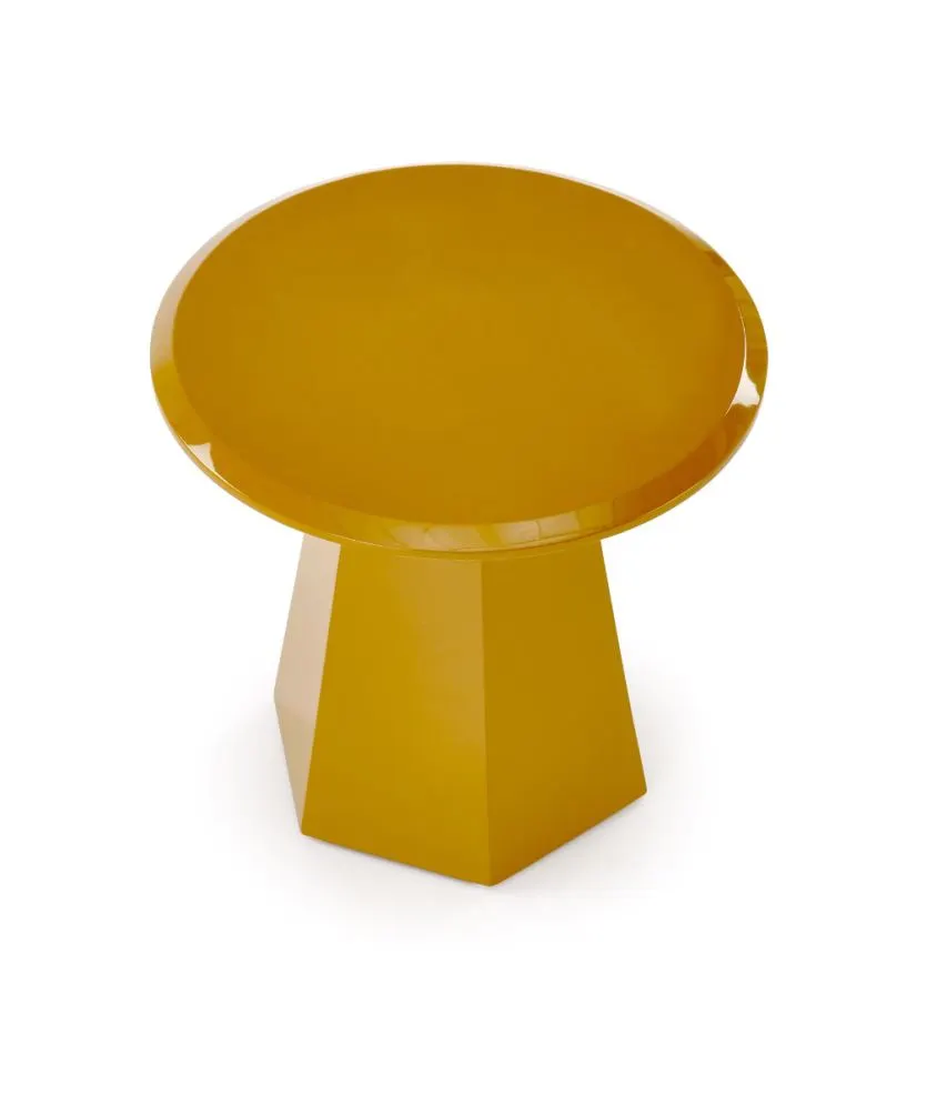 Nowoczesny stolik kawowy LOCA 50x50cm musztardowy I sklep meblowy MIRAT.