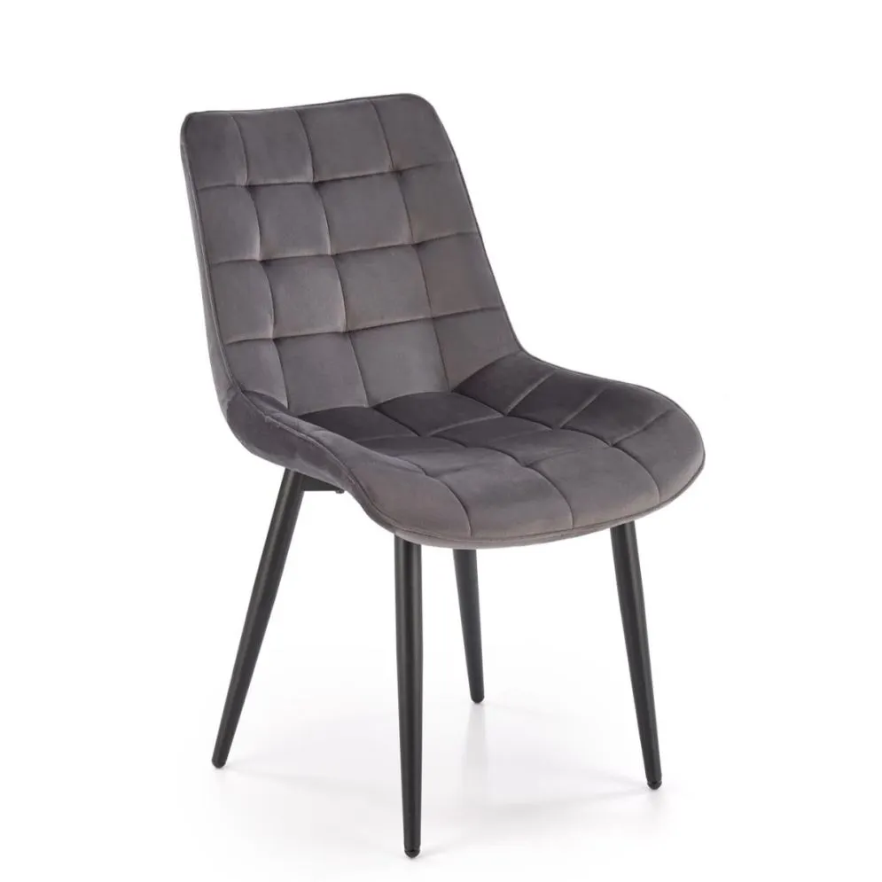Krzesło tapicerowane K580 VELVET szare na metalowych nogach I sklep meblowy MIRAT. styl LOFT