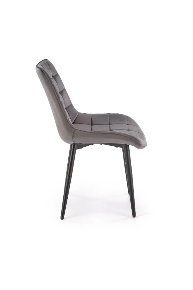 Krzesło tapicerowane K580 VELVET szare na metalowych nogach I sklep meblowy MIRAT. styl LOFT