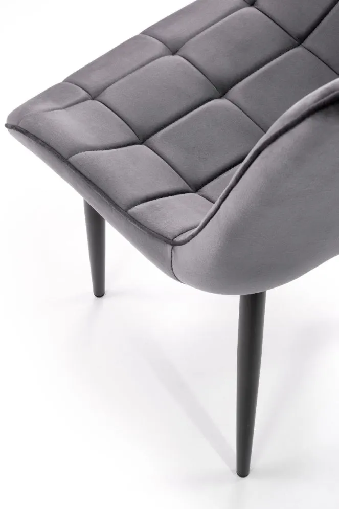 Krzesło tapicerowane K580 VELVET szare na metalowych nogach I sklep meblowy MIRAT. styl LOFT
