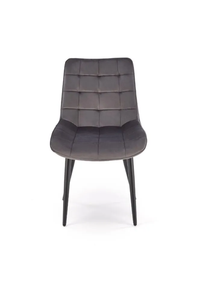 Krzesło tapicerowane K580 VELVET szare na metalowych nogach I sklep meblowy MIRAT. styl LOFT