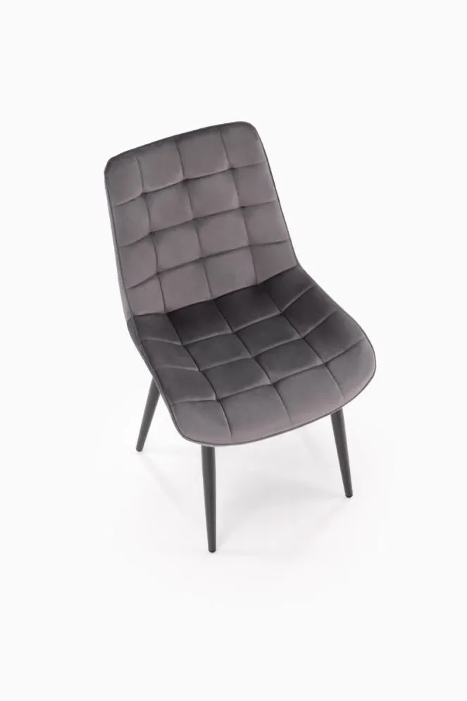 Krzesło tapicerowane K580 VELVET szare na metalowych nogach I sklep meblowy MIRAT. styl LOFT