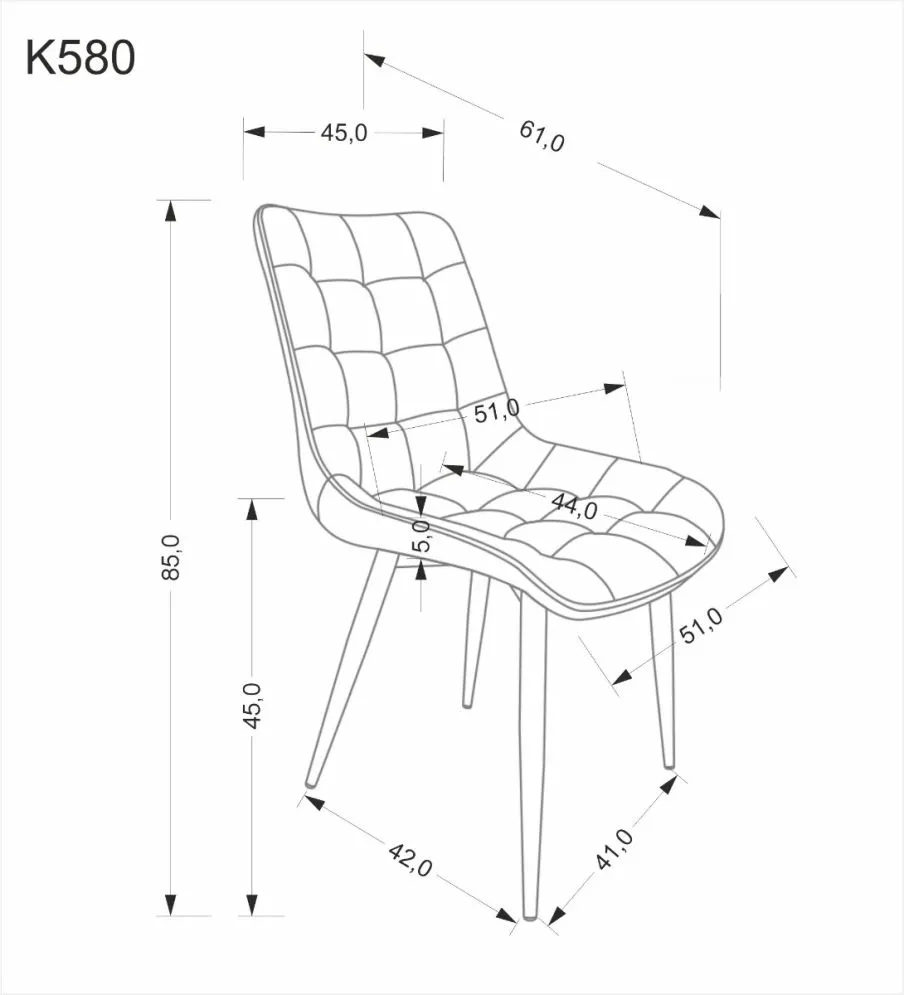 Krzesło tapicerowane K580 VELVET zielone pikowane I sklep meblowy MIRAT. styl LOFT