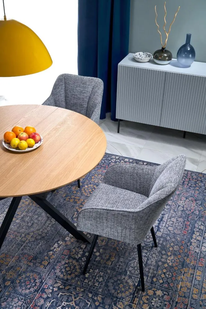 Okrągły stół rozkładany ACORD 120(200)x120 dąb naturalny/czarny I sklep meblowy MIRAT. styl LOFT