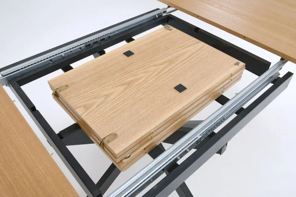 Okrągły stół rozkładany ACORD 120(200)x120 dąb naturalny/czarny I sklep meblowy MIRAT. styl LOFT