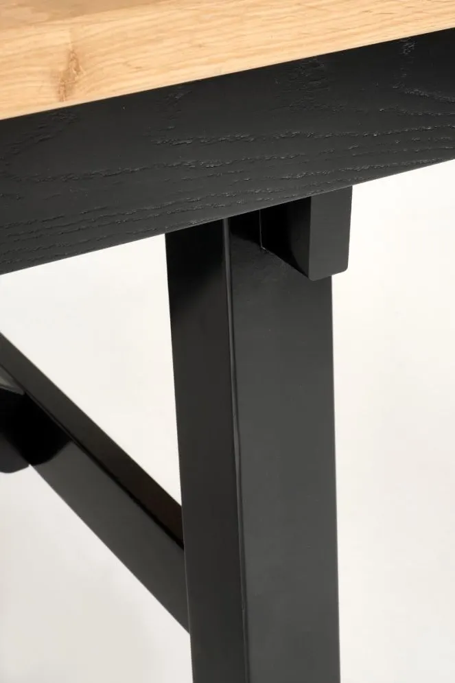 Stół rozkładany FIESTA 200(280)x100 dąb naturalny/czarny duży I sklep meblowy MIRAT. styl LOFT, SKANDYNAWSKI