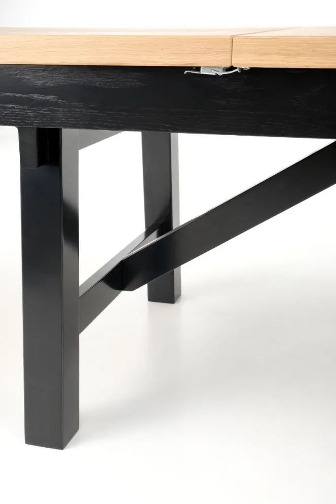 Stół rozkładany FIESTA 200(280)x100 dąb naturalny/czarny duży I sklep meblowy MIRAT. styl LOFT, SKANDYNAWSKI
