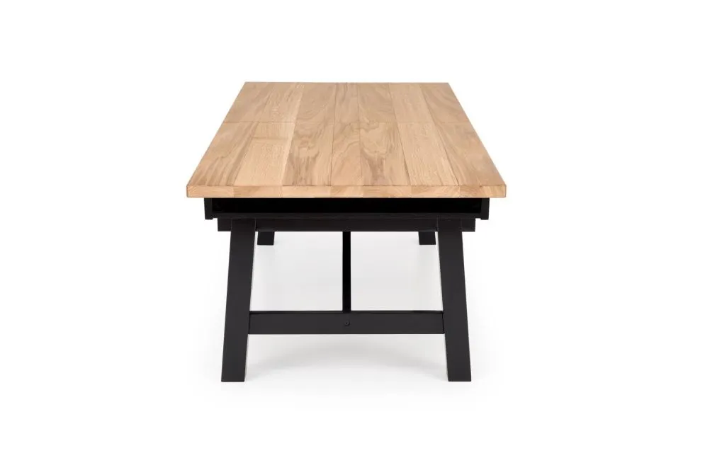 Stół rozkładany FIESTA 200(280)x100 dąb naturalny/czarny duży I sklep meblowy MIRAT. styl LOFT, SKANDYNAWSKI