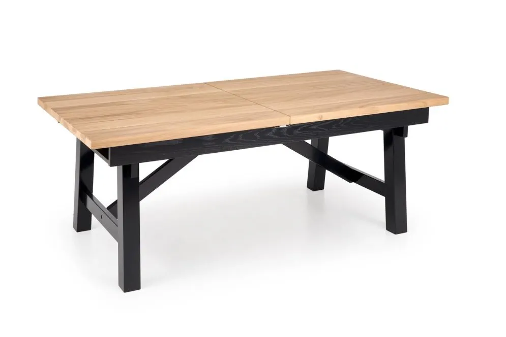 Stół rozkładany FIESTA 200(280)x100 dąb naturalny/czarny duży I sklep meblowy MIRAT. styl LOFT, SKANDYNAWSKI