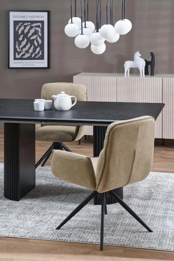 Stół rozkładany BOLERO 160(250)x90 czarny prostokątny I sklep meblowy MIRAT. styl LOFT