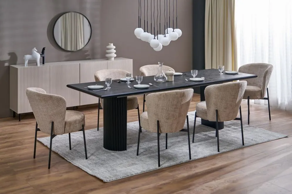 Stół rozkładany BOLERO 160(250)x90 czarny prostokątny I sklep meblowy MIRAT. styl LOFT