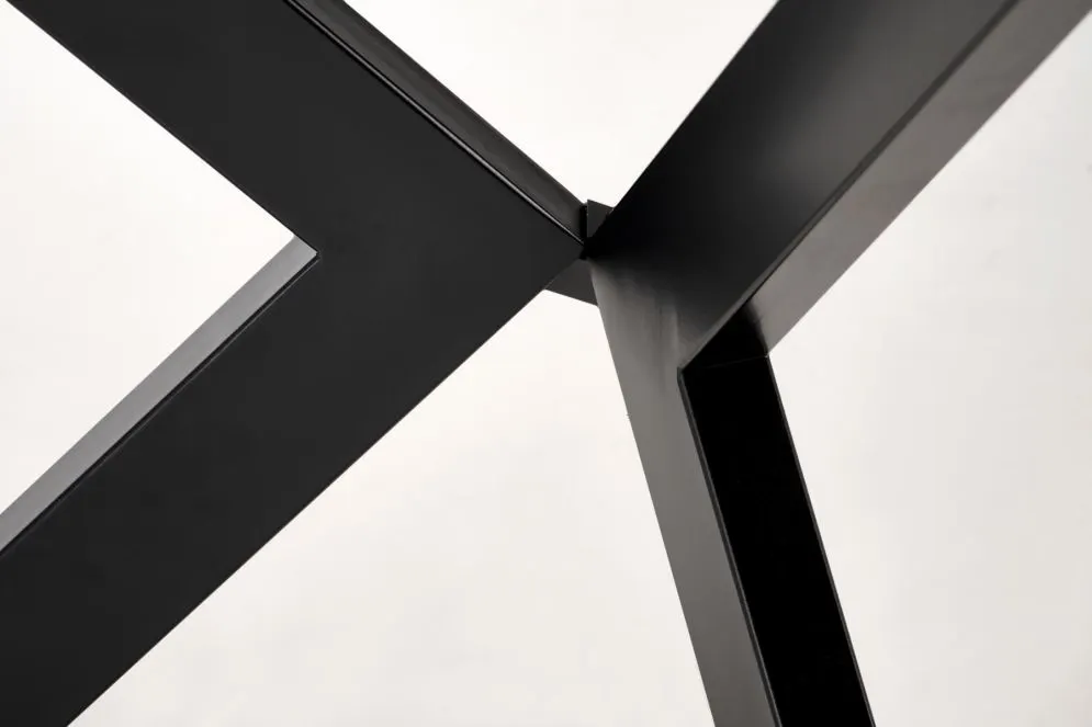 Stół okrągły rozkładany PERONI 100(250)x100 orzech/czarny loftowy I sklep meblowy MIRAT.